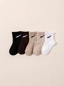 10/20 Pairs Random Baby Solid Color Mid-Calf Socks, Sports Socks, Horizontal Stripe/Line Design, Suitable For Daily Wear, Unisex For Baby Boys And Girls, Suitable For 0-3 Years Old Infants, Breathable Soft And Comfortable - Multicolor - View 4