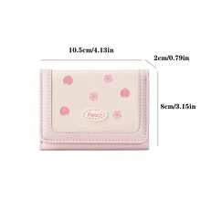 Cherry Peach Fruit Small Wallet New Style Three-Fold Women's Short Wallet Large Capacity Hot-Selling Cute College Style - Multicolor - View 3