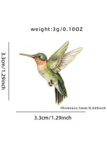 2pcs Cute Colorful Hummingbird Enamel Brooches, Fashion Decorative Brooch Accessories, Collar Bag Badge Accessories Gift, Suitable For Women's Daily Wear, Also Can Be Given As A Gift To Friends - Green - View 9