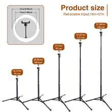 Uegogo 10-Inch LED Ring Light With 1.45m Adjustable Tripod Stand, 3 Color Modes, Portable Fill Light With Phone Holder, Suitable For Makeup, Selfie, Live Streaming, Photography, Video Calls, Vlog And Content Creation - Black - View 2
