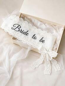 Custom Bride To Be Lace Sash, Embroidered Bridal Shower Sash, Custom Thread, Lace Sash For Wedding, Bachelorette Party Sash, Hen Party Bride Gift, Gift For Wedding, Party. - Multicolor - View 9