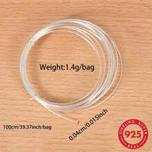 39.3inch/Pack 925 Sterling Silver Fine Wire, Handmade DIY Metal Wire For Bracelet, Ring, Necklace Making - Silver - View 12
