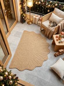 1pc Half-Circle Sun Shaped Rug, Cute Decorative Mat, Outdoor Camping Mat, Cute Game Mat, Decorative Carpet, Bedroom Decor, Small Rug, Carpet, Home Decor, Outdoor Rug, Washable Carpet - Multicolor - View 1