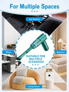 Wireless Home Vacuum Cleaner, Suitable For Home Cleaning, Car Cleaning, Pet Hair Removal, Multi-Functional Portable Mini Handheld Car Vacuum Cleaner, Suitable For Multiple Scenarios, And Includes Multiple Accessories. - Multicolor - View 3