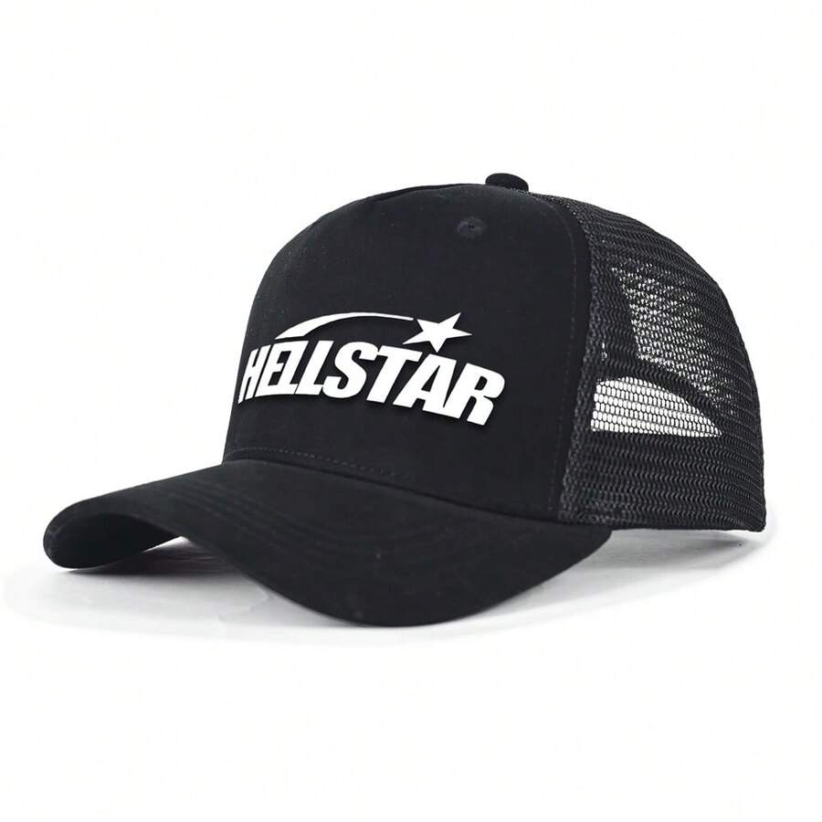 Hellstar Adjustable Unisex Baseball Cap, Cool Hip-Hop Trucker Hat, Sun Hat, Street Style Outdoor Hat, Outdoor Headwear - Black - View 1