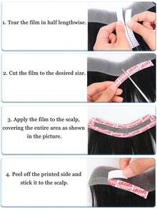 Intranet 1.5*16/2*16CM Men's Thin Invisible Frontal Bangs Hairpiece, Sideburn Hair Patch, Invisible Seamless Ultra-Thin PU Leather Hairline Replacement Piece, Balding Hairline Coverage, Frontal Bangs Hairpiece, Halloween - Black - View 9