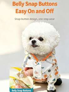 1 Set Full Coverage Hooded Cartoon Waterproof Dog Raincoat With Transparent Face Shield And Reflective Strips, Cute Corgi Or Dinosaur Pattern, Comes With Matching Leash, Suitable For Small, Medium And Large Dogs For Rainy Day Outdoor Walks, Random Style And Color - Multicolor - View 9
