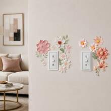 Bộ 2 miếng nhãn dán công tắc hoa tươi 2D phẳng, decal hoa dễ thương trang trí ổ cắm tường cho phòng ngủ và phòng khách - 2pcs - Xem 8