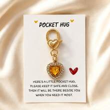 1pc/7pcs Women's Colorful Heart-Shaped Pendant Keychain With Card, Exquisite Bag Charm Gift For Friends - Multicolor - View 15