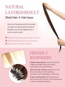 22 Inch Fishing Line Micro Ring Human Hair Extensions With Beads, 25 Strands, 25G/Pack, No Glue Needed, Easy Installation, Invisible, Glue-Free Hair Extensions, Holiday Essential, School Supplies, Bridal Style, Daily Look, Back To School Essential, Travel Essential - Multicolor - View 8