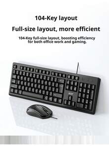 Acer OAK930 Wired Business Silent Keyboard And Mouse Combo, 107-Key Standard Layout, Low-Noise Keys, USB Plug And Play, Comfortable Office Keyboard And Mouse Set - View 5