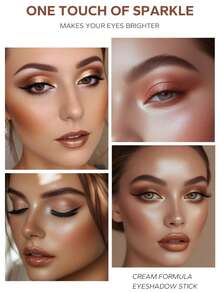 beauty glazed 6pcs Waterproof Dual-Ended Eyeshadow Sticks, Long-Lasting Matte & Shimmer Highlights, Smudge-Proof, Non-Fading, Perfect For Creating Exquisite And Radiant Eye Makeup Looks - 6-piece Set (101-106) - View 2