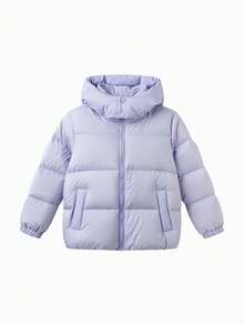 Balabala Parent‑Kid Matching Hooded Down Jacket Warm Winter Outerwear For Boys & Girls - Pink Purple - View 1