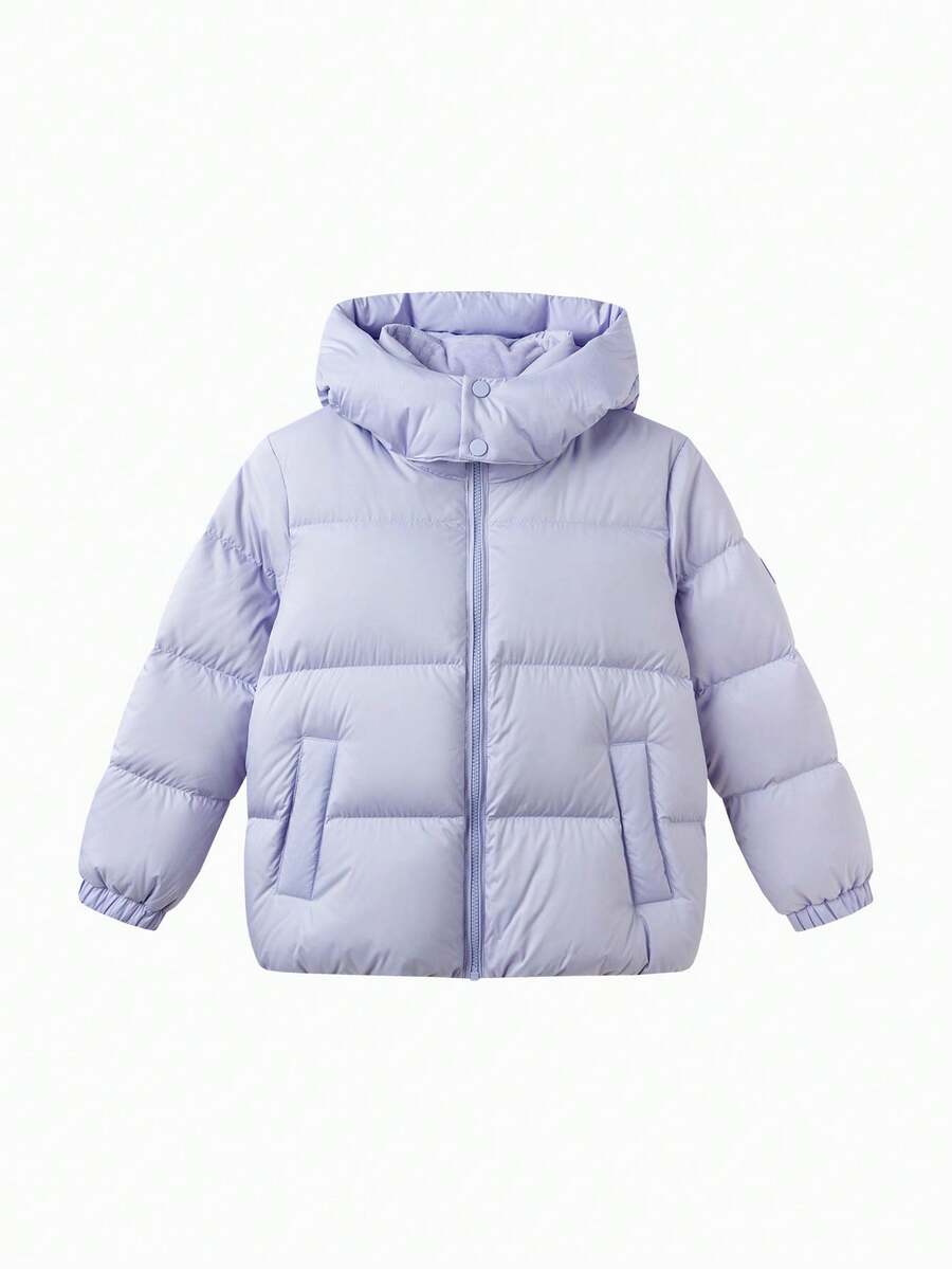 Balabala Parent‑Kid Matching Hooded Down Jacket Warm Winter Outerwear For Boys & Girls - Pink Purple - View 1