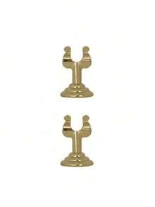 1/2pcs Gold Stainless Steel Table Number Holder, Mini Card Holder, Wedding Party Graduation Ceremony Restaurant Home Office Decoration Memo Table Sign Holder - Gold - View 7