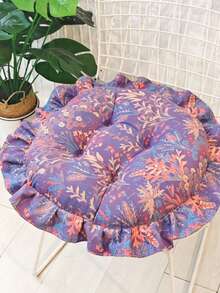 1 buah Bantal Kursi Bulat/Persegi dengan Tepi Bergelombang dan Motif Bunga, Bantalan Kursi Serbaguna Lembut yang Dapat Dicuci, Bantalan Sandaran, Bantalan Kursi Tebal dan Lembut, Cocok untuk Penggunaan di Rumah dan Kantor - Beraneka warna - View 5
