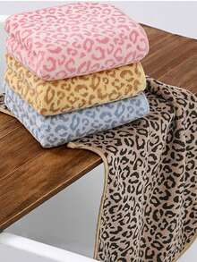 1/3 Pc Bath Towel Hand Towel Set, Leopard Printed Ultra Soft & Absorbent, Quick Drying, Face Wash, Shower Wash, Lightweight Coral Fleece Towel, Suitable For Bathroom, Bedroom, Home, Hotel, Swimming Pool, Spa, All Seasons Use - Brown - View 7