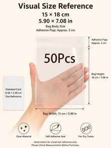 Transparent Multi-Size Self-Sealing Plastic Baking Bags, Reusable Plastic Bags Suitable For Cookies, Candies, Baked Goods, Party Favors Packaging - Multicolor - View 20