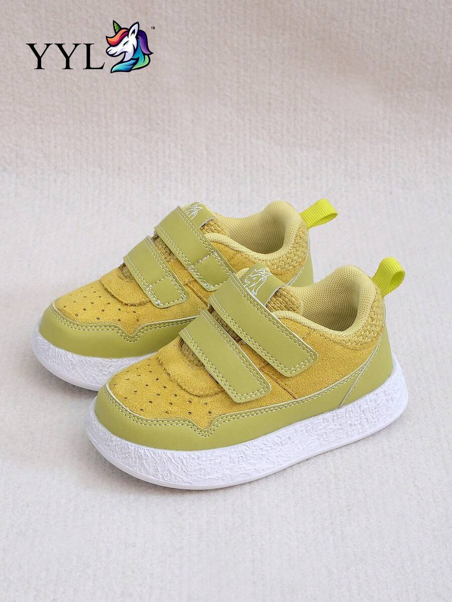 Toddler Hook And Loop Walking Shoes Soft Sole Non-Slip Skate Shoes Unisex Versatile Lightweight Sports Shoes - Green - View 1