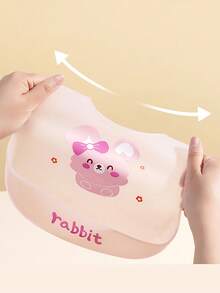 1pc Lightweight Silicone Baby Bib, Portable Dust-Proof, Water-Proof, Oil-Proof, Stain-Resistant, Silicone Material - Multicolor - View 5