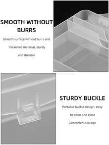 1pc Double Layer Nail Art Tool Storage Box, Large Capacity, Can Store Nail Polish, Glue And Nail Files - White - View 3