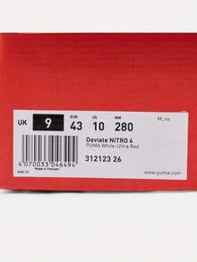 Sepatu Lari Pria Deviate NITRO 4 Puma Putih-Merah Model Low-Top 31212326 - Red and White - View 6