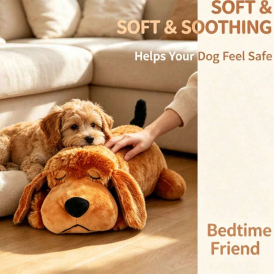 Pet Soothing Doll, Dog Anxiety Companion Sleep Simulated Heartbeat Plush Doll – Perfect Gift - Multicolor - View 1