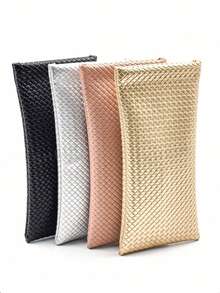 1pc Fashionable Glasses Case - Portable Push-Button Leather Glasses Case Anti-Scratch - Multicolor - View 1