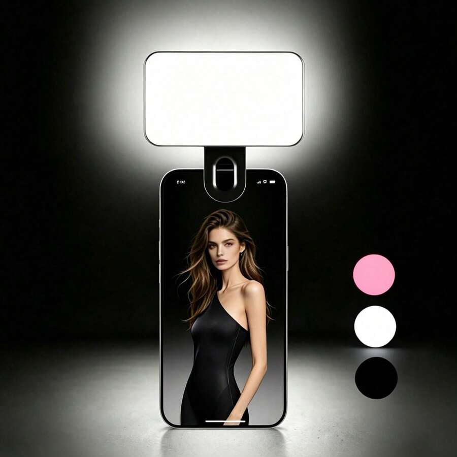 Portable Rechargeable LED Fill Light Selfie Light, Mirror Makeup Lamp, LED Phone Light With 3 Lighting Mode, Clip-On Fill Light , Makeup, Live Stream, Zoom Conference Clip Video/Photos Light/Fairy Lights/Room Lights For Phone, Camera, Notebook 250mAh