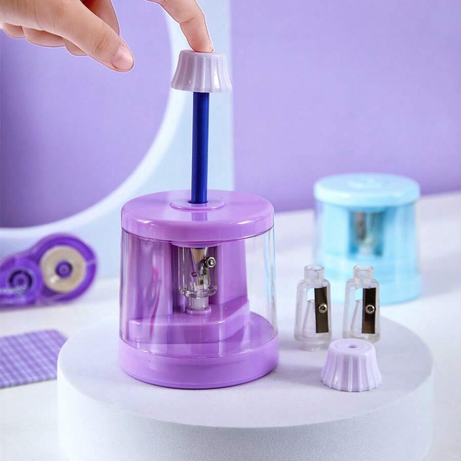 Electric Pencil Sharpener, Automatic Pencil Sharpener, Portable Kids Pencil Sharpener, Fast Sharpening Blade, Suitable For #2/Colored Pencils (6-8mm)/School/Classroom/Office/Home (Multiple Colors Available) - Single Piece - View 1