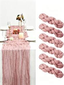 1/3/6/12Pack Cheese Cloth Table Runner, Boho Rustic Sheer Cheesecloth Table Cloth, Suitable For Wedding Party, Baby Shower, Birthday, Home Decor, Housewarming Gift - Burgundy - View 12