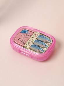 Canned Sardine Square Pill Box, Portable Pill Storage Box, Mini Transparent Storage Box, Portable Jewelry Pill Box, Travel Pill Box, Large Capacity Compartment, Weekly Pill Dispenser, Suitable For Daily Medication And Vitamins - Multicolor - View 18