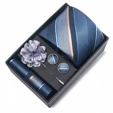 AlanKing 1 Set Men's Tie Set, Suitable For Business Work, Wedding, Banquet Suit Accessories - Multicolor - View 4