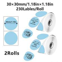 2 Rolls New Colorful Thermal Paper, 3cm Round Adhesive Thermal Label Paper, Suitable For DIY, Name Labels, Gift Wrapping, Compatible With M200/M210/M110/M3/M120/M108/P50/P80/P1/P2 Label Printers - 3cm Round - View 4