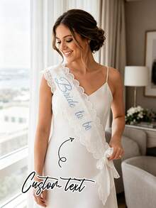 Custom Bride To Be Lace Sash, Embroidered Bridal Shower Sash, Custom Thread, Lace Sash For Wedding, Bachelorette Party Sash, Hen Party Bride Gift, Gift For Wedding, Party. - Multicolor - View 2