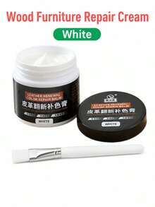 深褐色皮革與木材修補膏附刷子，木門框與櫥櫃刮痕翻新膏，家具補漆適用於沙發與鞋皮革修復，可遮蓋裂縫與褪色痕跡，易於使用 - A - 查看 12
