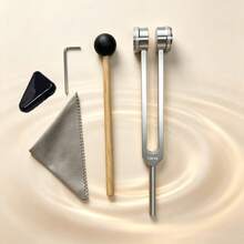1 Set Alloy Tuning Fork Single Piece Set, High-Quality Silver Tuning Forks 128Hz, 432Hz, 528Hz For Chakra Healing, Sound Therapy, Yoga, Meditation, Professional Sound Wave Vibration Instrument - Silver - View 3