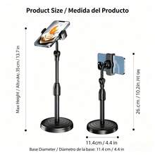 1pc Adjustable Desktop Phone Stand, 360° Rotating, Height Adjustable, Compatible With Smartphones, Suitable For Live Streaming And Watching Videos - A - View 4
