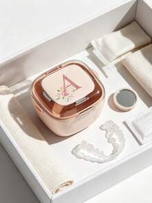 10/1pc A‑Z Letter‑Printed Square Dental Retainer Box,Flip‑Top Portable Storage Container Brace Box, Easy‑To‑Clean Denture Bath Case, Invisible Aligner Box, Perfect For Daily, Vacations, Back‑To‑School & All‑Season Oral‑Care Use Brace Box Christmas - Multicolor - View 3