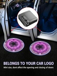 PAKRYS 2件組汽車車門投影燈，無線LED黏貼式迎賓燈，LED幽靈投影迎賓燈，通用汽車配件，適用於大多數轎車、SUV、卡車 - [免接線]智慧光感應-碳纖 - 查看 13