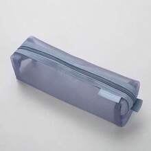 1pc Minimalist Transparent Large Capacity Mesh Pencil Case, Study Stationery Small Gift, Student Exam Signature Pen, Neutral Pen And Other Office Study Supplies Storage Pencil Box, Multi-Functional Lightweight Compact Portable Storage Bag, Back To School Essential, Pencil Case, School Supplies Bag - Multicolor - View 3