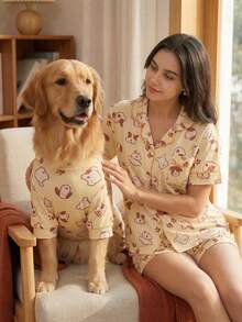 Matching Dog And Onwer Pajamas - Breathable High Stretch Full Coverage Pet Rompers, Summer Anti Licking Shedding Hair Control & Bug Protective Jumpsuit For Medium Large Dogs, All Over Printing Dog Clothes, 1PC Dog Pajamas Or 1PC Onwer Pajamas - Multicolor - View 10