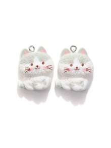 10/20/100pcs Resin Jewelry Accessories Cat Holding Fish Kitten Pendant DIY Handmade Bracelet Keychain Necklace Charm - Kitten - View 4
