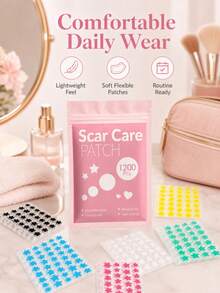 480/1200PCS 6-Color Star-Shaped Scar Patches, Waterproof And Sweat-Resistant, Day And Night Use, Scar Concealment, Seamless And Non-Caking, Gentle And Non-Irritating - View 3