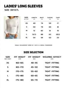 Autumn Black  Print Y2K Women's Fitted Long Sleeve Crew Neck Cotton Tee - Grey - View 9