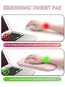 Ergonomic Mouse Pad With Wrist Support, Memory Foam Wrist Rest, Memory Foam Mouse Pad, Non-Slip Base And Smooth Lycra Surface, Suitable For Office And Home, Comfortable Wrist Support - View 6