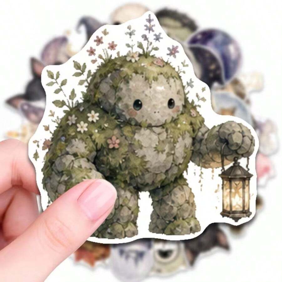 50pcs Weird Creatures Stickers, Halloween Theme Aesthetic Stickers Pack, Perfect For Decorating Laptop, Water Bottle, Phone, Scrapbook, Journal, Bumper, Skateboard, Motorcycle, Luggage, Etc - Multicolor - View 1