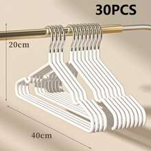 20/30/50 Household Clothes Hangers With Angle-Free, Non-Slip Hanging, Anti-Curvature Coated Drying Rack - Black - View 13