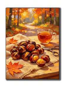 1/4pcs Autumn Foods DIY Digital Oil Painting, Canvas Art For Beginners, Paint By Numbers Kit For Adults, Home Wall Decor, Holiday Gifts. - Sets - View 9