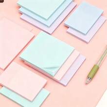 4pcs Back To School Season Pearlescent Matte Macaron Sticky Notes, Size 7.6*10.1cm, Semi-Transparent Matte Paper, Suitable For Students To Mark Key Points In Class, Book Page Dividers And Notes, Office Document Annotations And Messages, Meeting Key Points Recording. Also Can Be Used For Planner Decoration DIY, Checklist Memo, Material Indexing. Can Be Stuck On Books, Desktops, Folders, Daily Use For Study And Office, Memo Marking Stationery - A - View 9